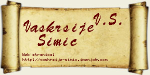 Vaskrsije Simić vizit kartica
